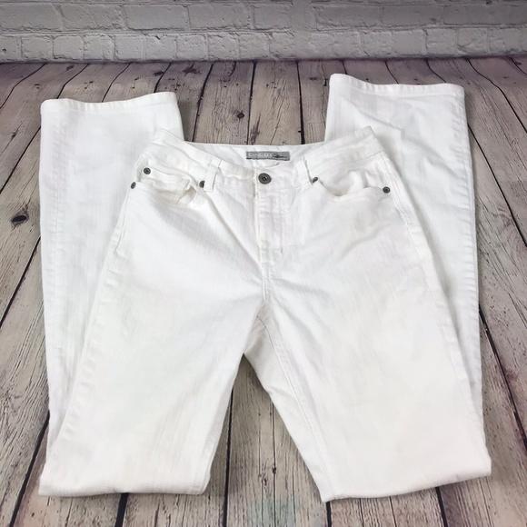 Chico's Denim - Chico's Platinum White Flare Leg Jeans Size 0 Tall